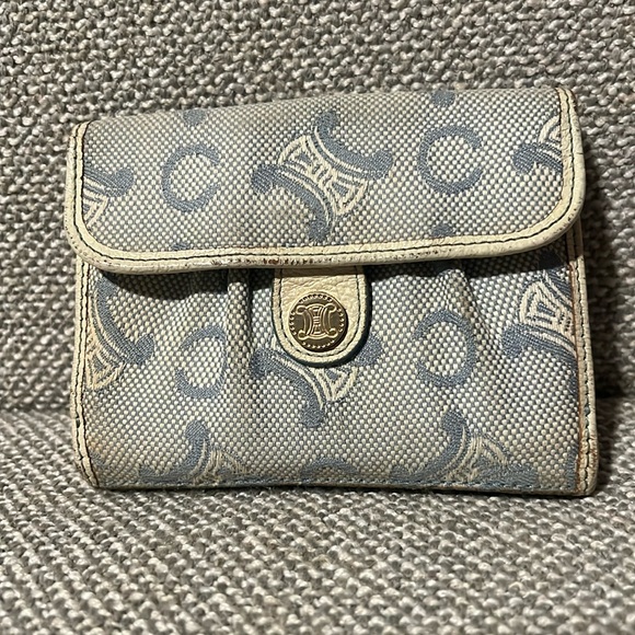 Celine Authentic blue and white compact wallet - Picture 1 of 17